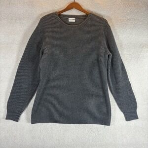 Candy & Caviar Wool Blend Waffle Knit Crew‎ Neck Sweater Grey Size Men's Large